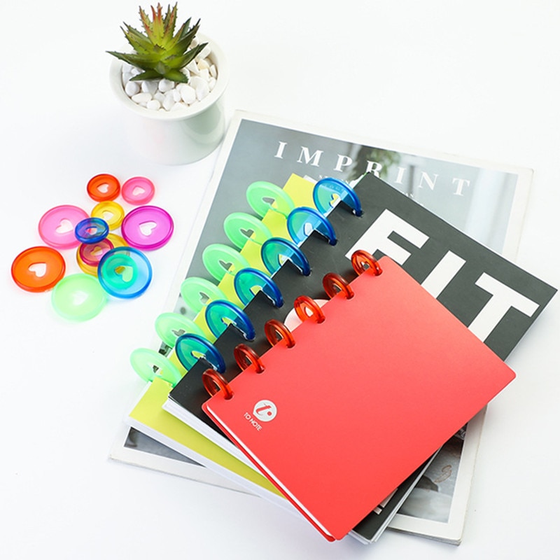 30/50/100 stk happy planner disc til notesbøger/planlæggere 24mm geléfarvede løsblade svampebindsbind scrapbogsbinderinge