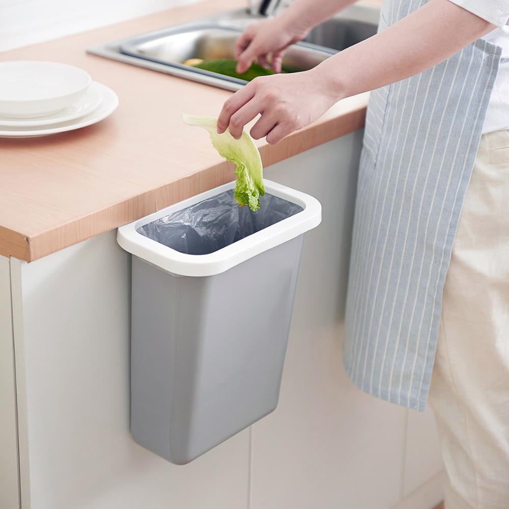 Enkel tjock köksbänk papperskorg plast skrivbord förvaringslåda papperskorg skåpdörr hängande stor