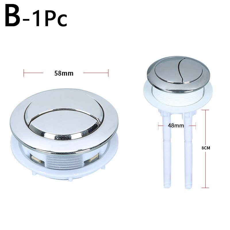 Dobbel spyle toalett tank knapp rund form ventil toalett trykk doble spyle knapper dårlig toalett vann bryter tank tilbehør: B 48mm