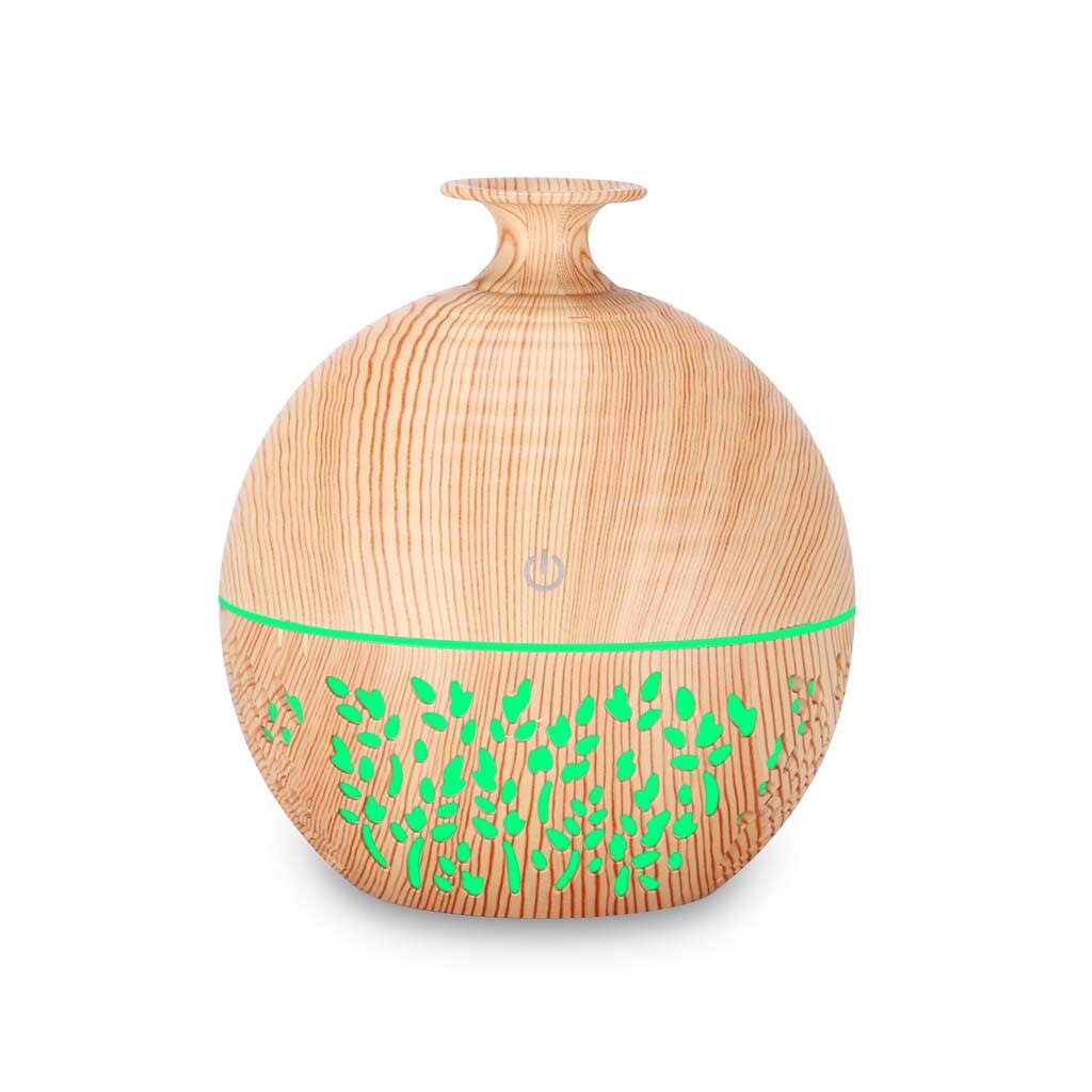 USB humidifier Electric oil Aromatherapy wood grain Ultrasonic air diffuser with 7 colors lights for home office Reed Diffusers: I