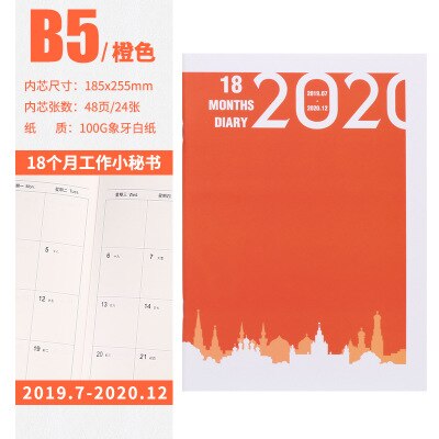 Schedule Daily Weekly Planner Notebook Agenda A5 B5 Meeting Record Notebook School Stationery Supplies: Rose Red