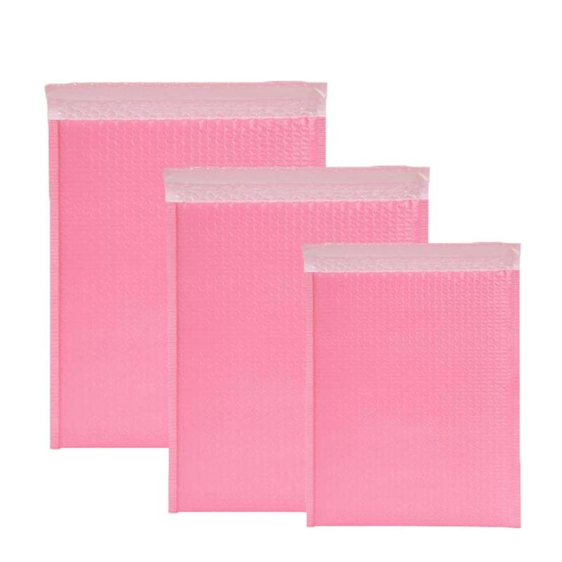 5size Pink Bubble Envelope Bag Poly Bubble Mailer Waterproof Envelopes Composite Bag Mailing Self Sealing Padded Shockproof L7F6