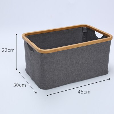 Laundry Basket with Lid Large Bamboo Dirty Clothes Hamper with Handle Waterproof Collapsible Laundry Hamper Storage: Gray Box Large