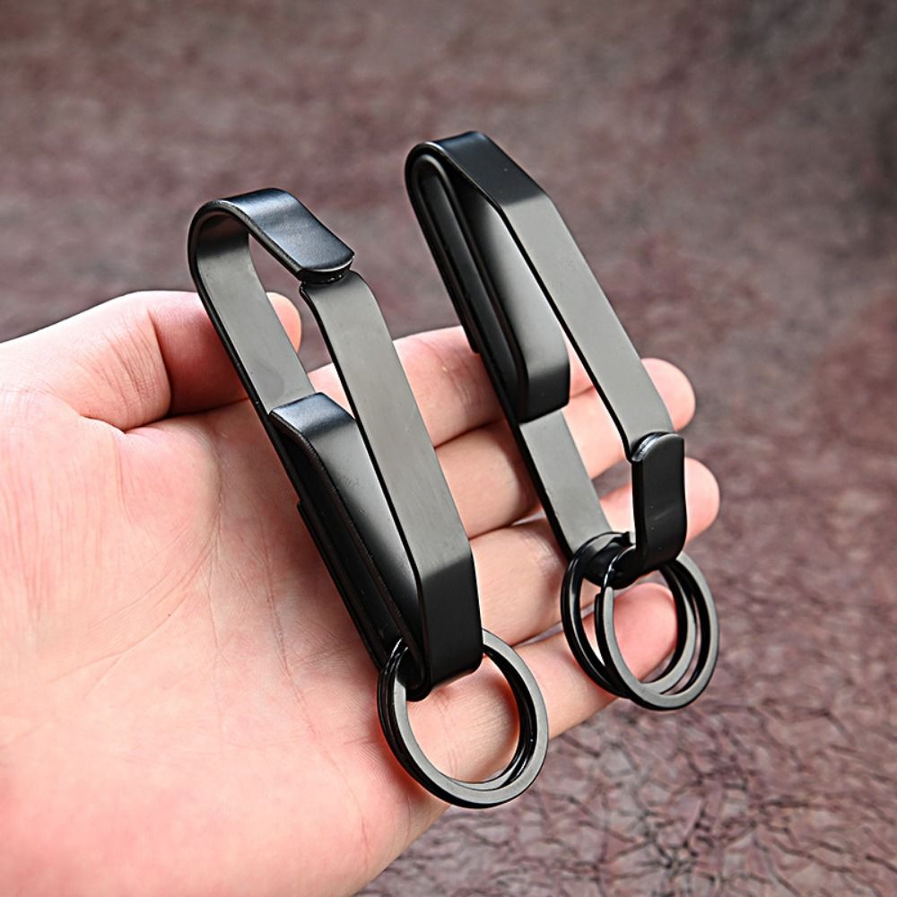 Stainless Steel Large Size Car Key Holder for Men Outdoor Belt Clip Keychain Accessory for Key Jackets And Key Fobs