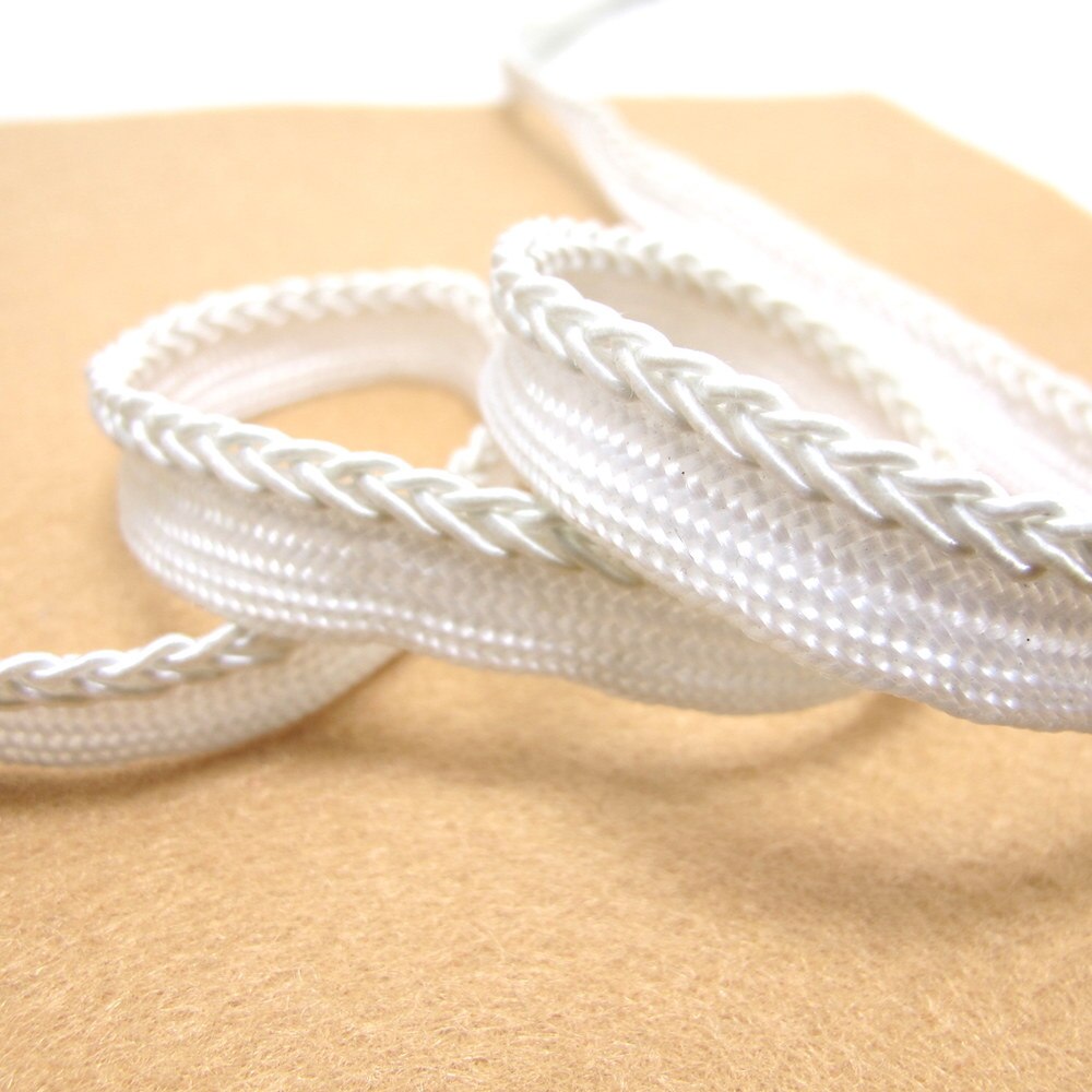 5 Yards 【WHITE】 Twisted Gevlochten Piping Lip Koord Trim | Kussen Kussen Trim | Bekleding Rand Trim Naaibenodigdheden: 10MM