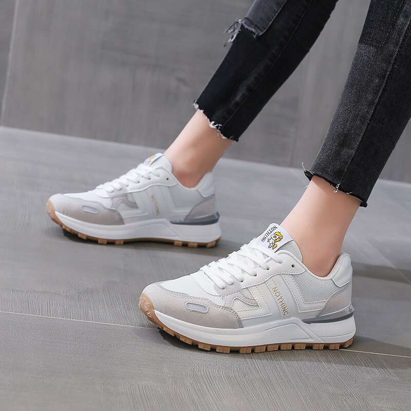 Forrest Gump shoes, sports and leisure shoes, versatile dad breathable mesh shoes: White / 39