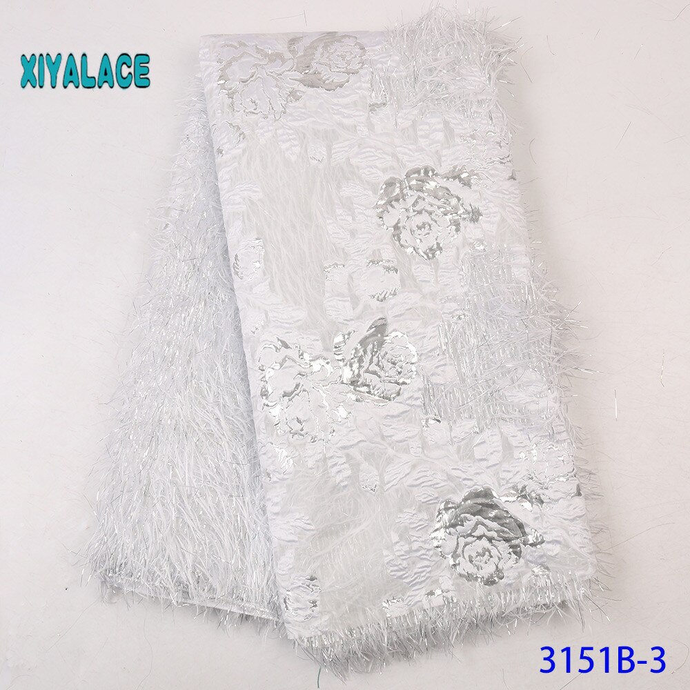 Groene brokaat kantstof franse borduur tule net nigeriaanse brokaat kantstof voor afrikaanse bruiloft feest vrouwen  ya3151b-7