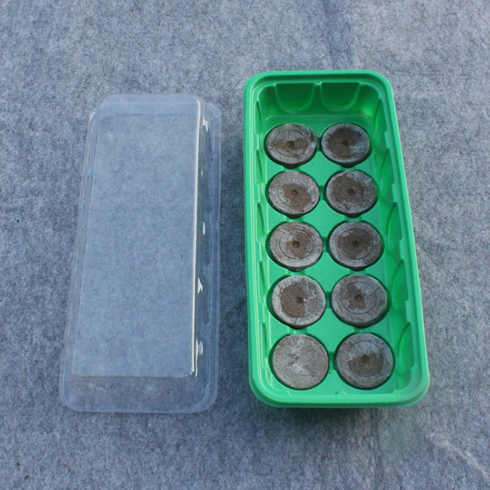 10 Plastic Nursery Pots Planting Seed Tray Kit Plant Germination Box with Dome and Base Garden Grow Box Gardening Supplies: Default Title