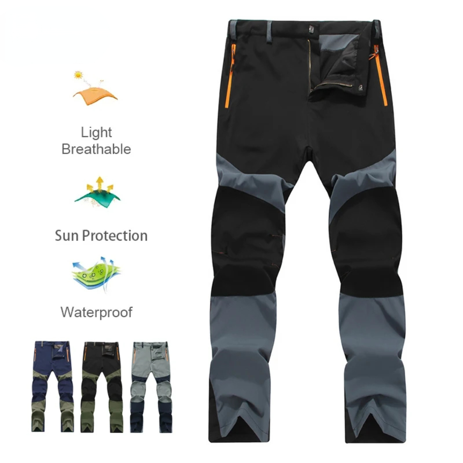 Pantalones de senderismo para hombre, ropa de escalada, secado rápido, ligeros, impermeables, ropa de pesca, pantalones de Trekking para viajes al aire libre