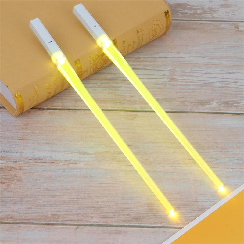 1 Pair of Light Up LED Lightsaber Chopsticks Durable Lightweight Portable BPA Free and Food Safe (Red): Yellow