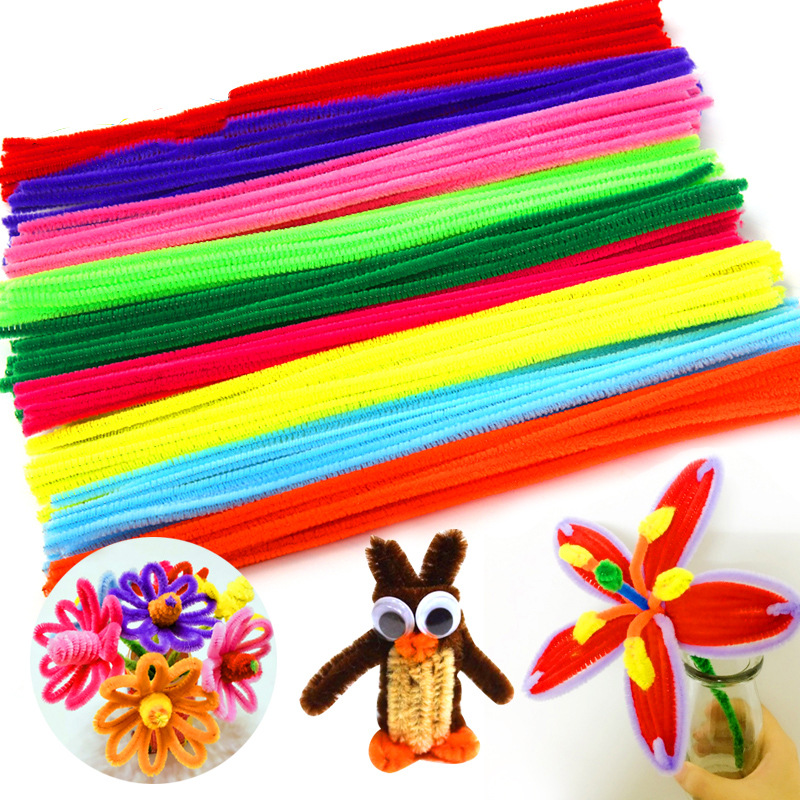 50/100pcs Multicolour Chenille Stems Pipe Cleaners Handmade Diy Art Crafts Material Kids Creativity Handicraft Children Toys