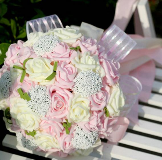 Mint Green Purple Pink Red Artificial flowers Wedding Bridesmaid Bouquets Wedding brooch bouquets Wedding Accessies: 01