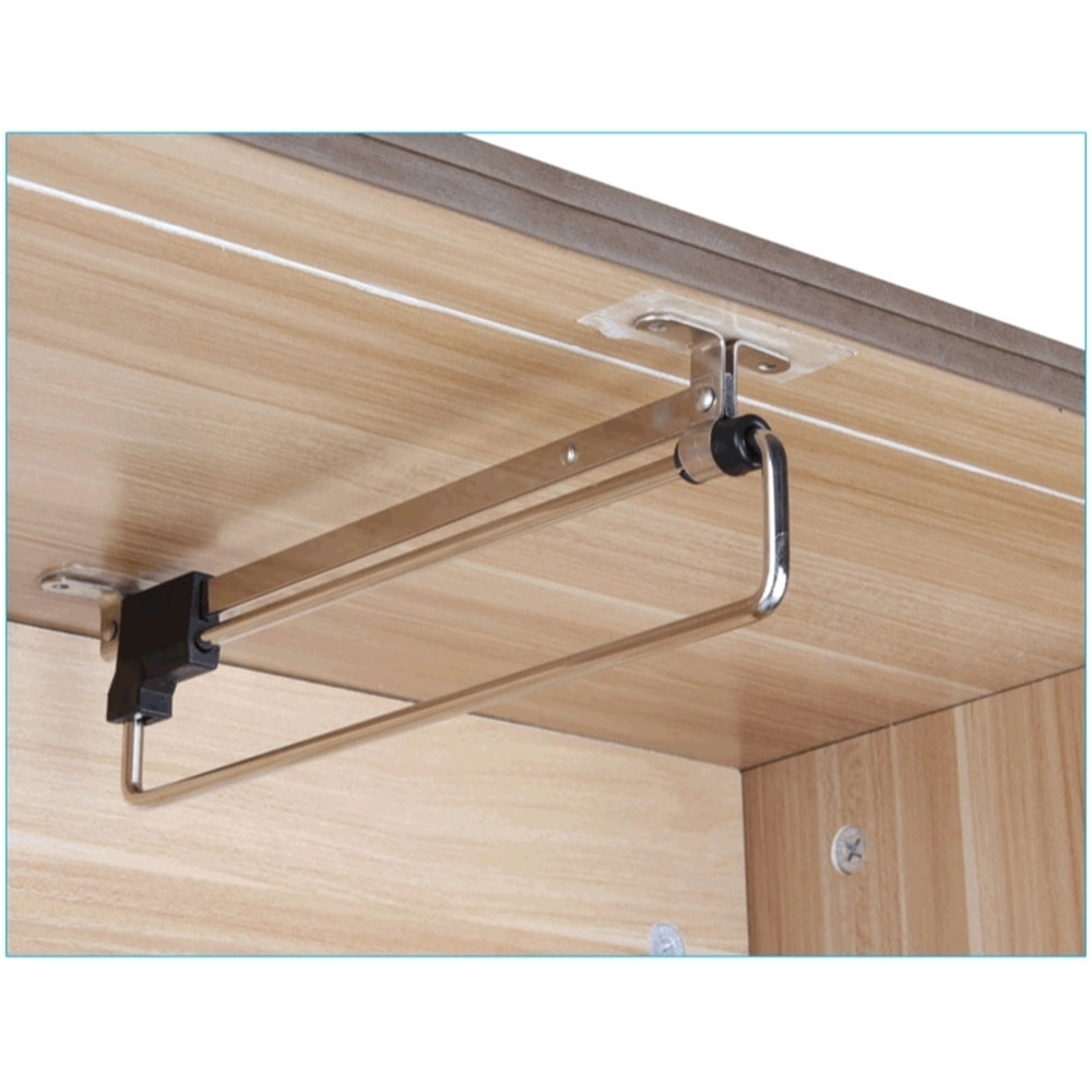 Wardrobe Hang Hanging Rod Telescopic Hanging Clothes Rod Wardrobe Sliding Racks Hanging Bags Tie Silk Scarf Rack Coat Hanger