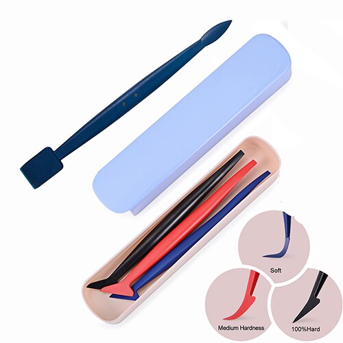 FOSHIO 4pcs Car Vinyl Film Wrap Micro Stick Magnet Squeegee Scraper Car Sticker Styling Tool Window Tint Wrapping Install Tool: Orange