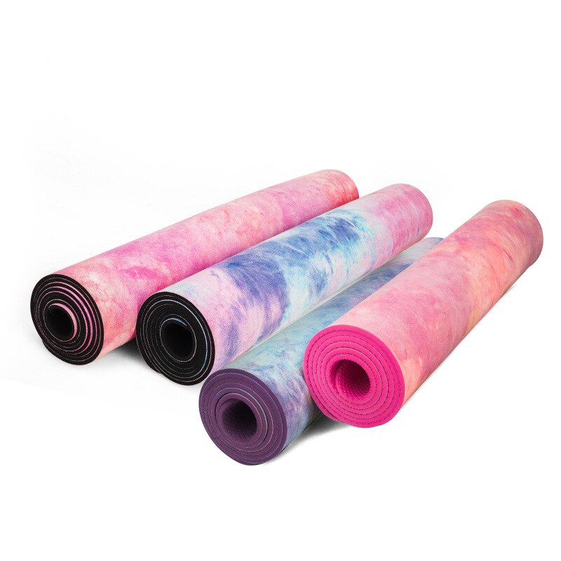 5mm camping-übungsmatte, massagematte, fitnessstudio-sportmatte, yogamatte, wildleder, batik, rutschfest, fitness, gewichtsverlust, pilates, schlankheitsmatte, aerobic-yogamatte