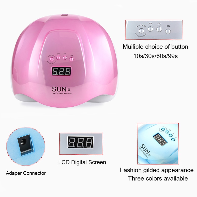 Secador de uñas , lámpara LED UV de 78W para todo tipo de esmaltes de uñas de Gel, 39 Uds. LED de secado rápido, con temporizador y Sensor inteligente