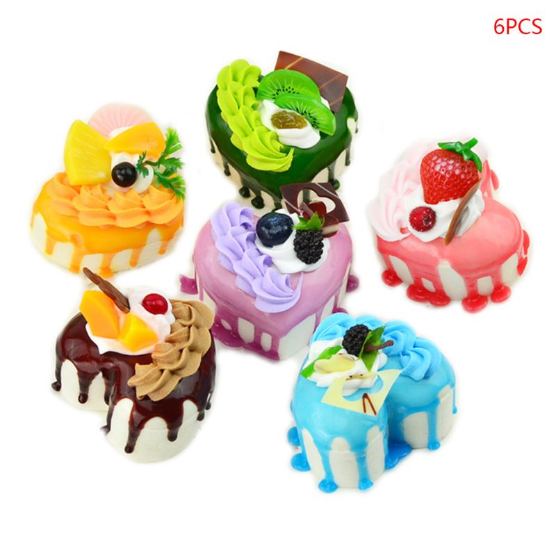 6pcs Realistic Artificial Simulation Cake Ice Cream Dessert Bakery Food Display QX2E: 5AC304613-01