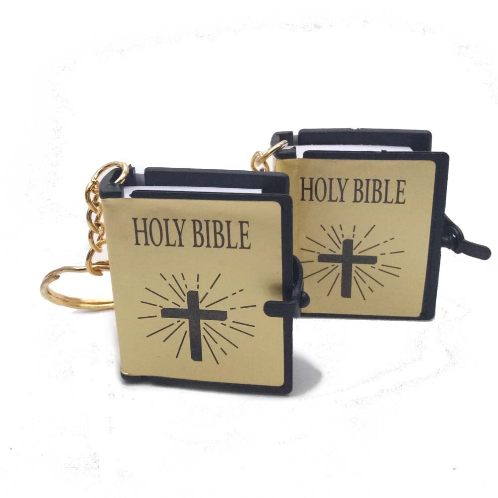 Bibelsk religiøst ornament kryds mini hellig skrift vedhæng nøglespænde (fås på engelsk)