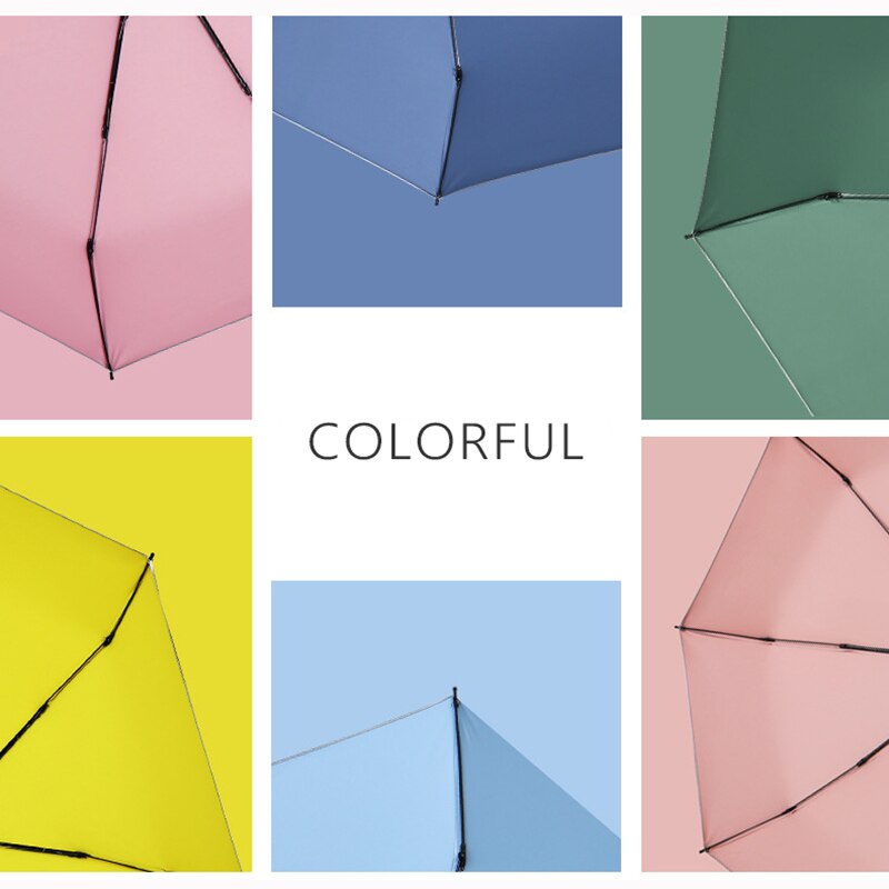 Colorful Mini Sun Umbrella Titanium Silver Coating UV Parasol Umbrellas Rain Women 8k Windproof Ultralight Small Clear Umbrella