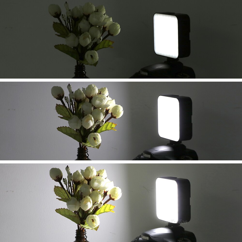 5600K LED Video Light 800LM For Phone Camera Tripod Fill Lamps With Cold Shoe Mini Panel Lamp Vlog Selfie Photography Lighting