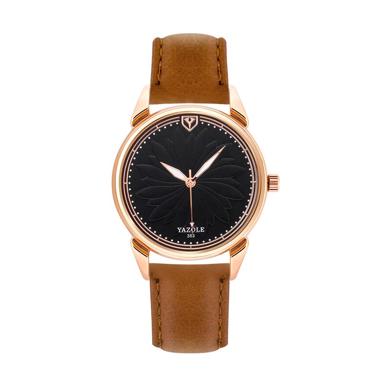 Relogio masculino yazole quartz horloge heren topmerk luxe roségouden herenhorloges sportklok heren polshorloge relojes: Bruin