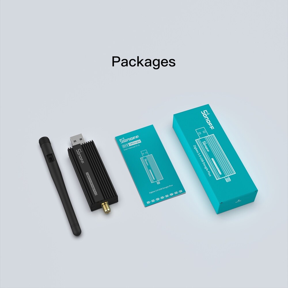 Sonoff zb dongle-p zigbee 3.0 usb dongle plus trådløs zigbee gateway analysator zigbee 2 mqtt usb interface capture med antenne