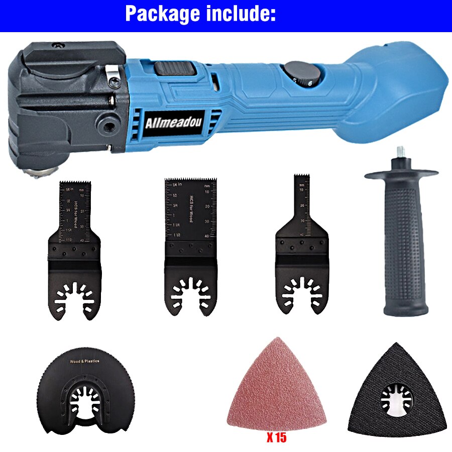 Electric Cordless Multifunction Oscillating Multi-Tools Power Tool 6 Variable Speed Trimmer Saw Renovator for Makita 18V Battery