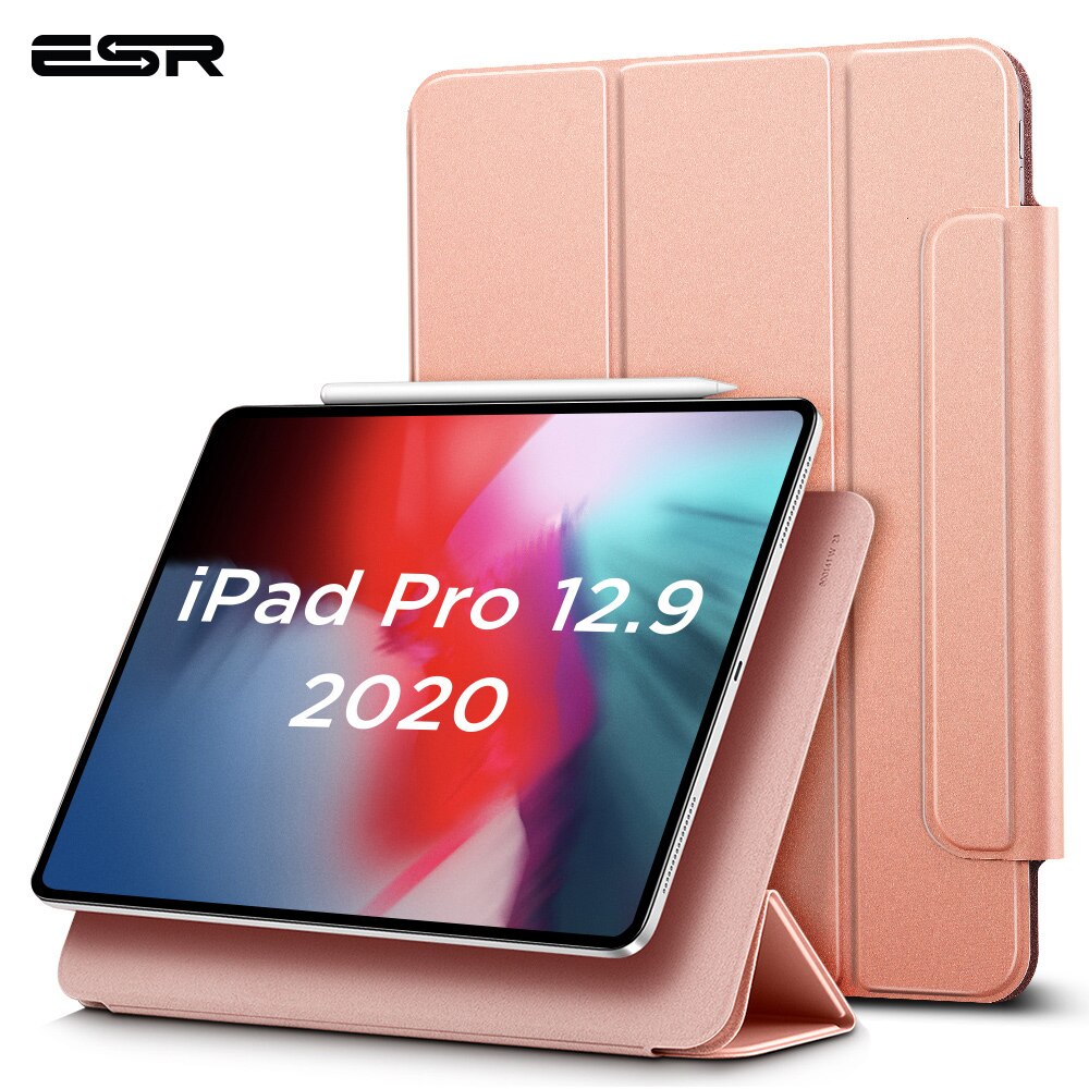 ESR for iPad Pro 11 12.9 Inch Case Secure Magnetic Smart Case for 12.9 inch iPad Pro Case with Pencil Holder 4th Generation: 12.9 Inch-Rose Gold