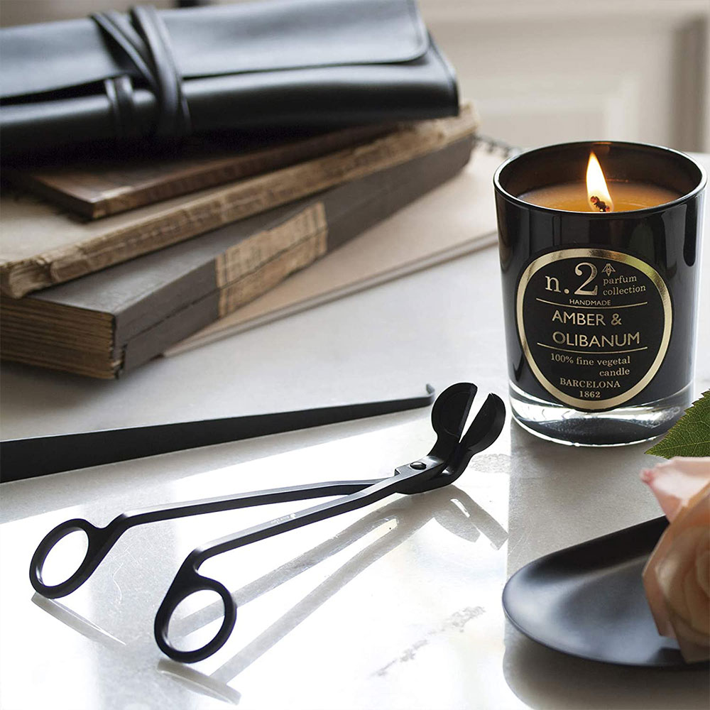 Black Rose Gold Silver Red Bronze Candle Wick Trimmer Stainless Steel Candle scissors trim wick Cutter Snuffer Round head 18cm