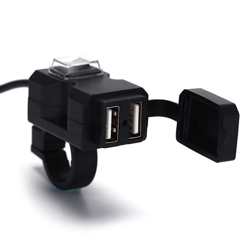Dual USB Port 12V Waterproof Motorbike Motorcycle Handlebar Charger 5V 1A/2.1A Adapter Power Supply Socket For Phone Mobile