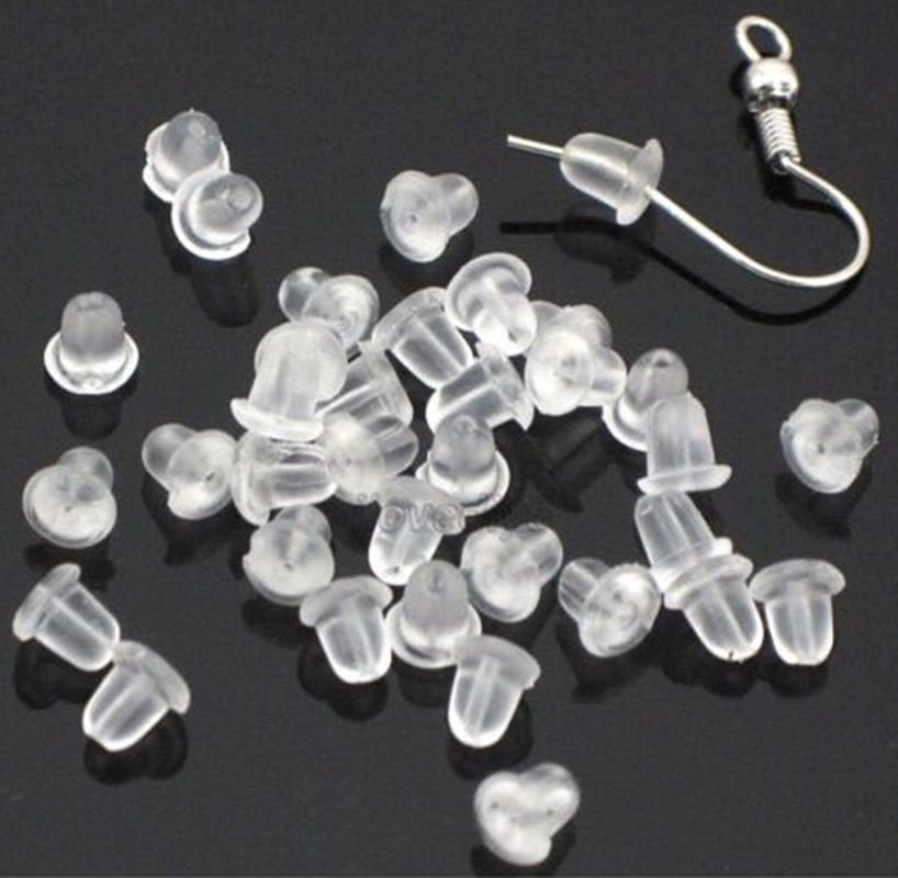 500PCS Rubber Earring Back Stoppers Ear Post Nuts 4MM Jewelry Making