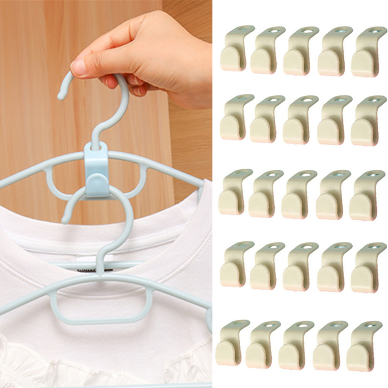 Mini cintres pour connecteurs de placard, crochets en cascade en plastique, organisateur de manteaux de placard, gain d'espace, 50/100/200 pièces: XXL / jaune clair