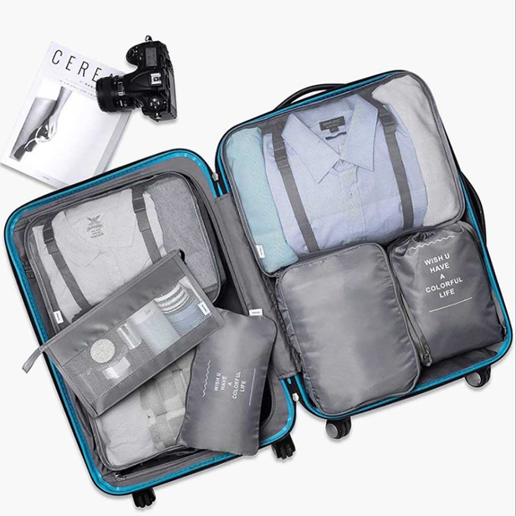 8 Stks/set Reistas Voor Kleding Functionele Reizen Accessoires Bagage Organizer Hoge Capaciteit Mesh Verpakking Cubes Waterdicht