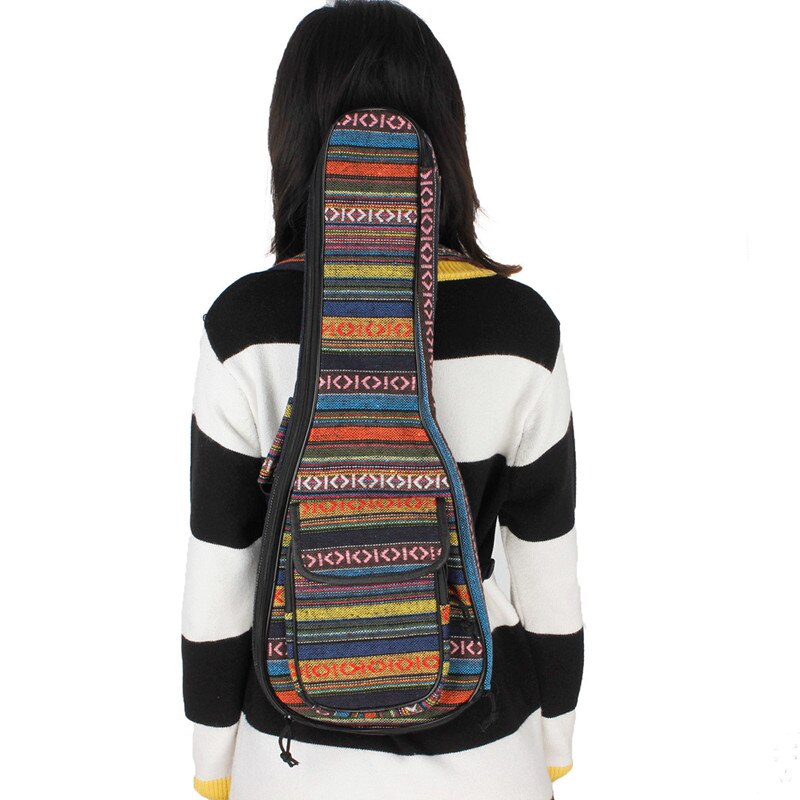 23 Inch Portable Cotton Nylon Padded Bass Guitar Gig Bag Ukulele Case Box Guitarra Cover Backpack With Double Strap