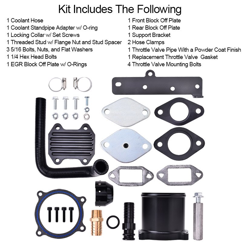 EVIL ENERGY EGR Valve And Throttle Valve Kit Block OFF Plate Kit For Dodge Ram 6.7L Cummins Diesel