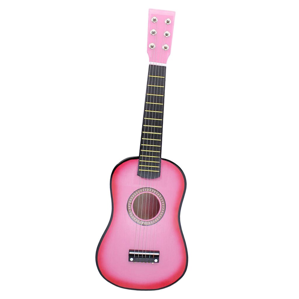 23" 6-String Folk Acoustic Guitar for Beginner Music Lovers Student Practice: Pink