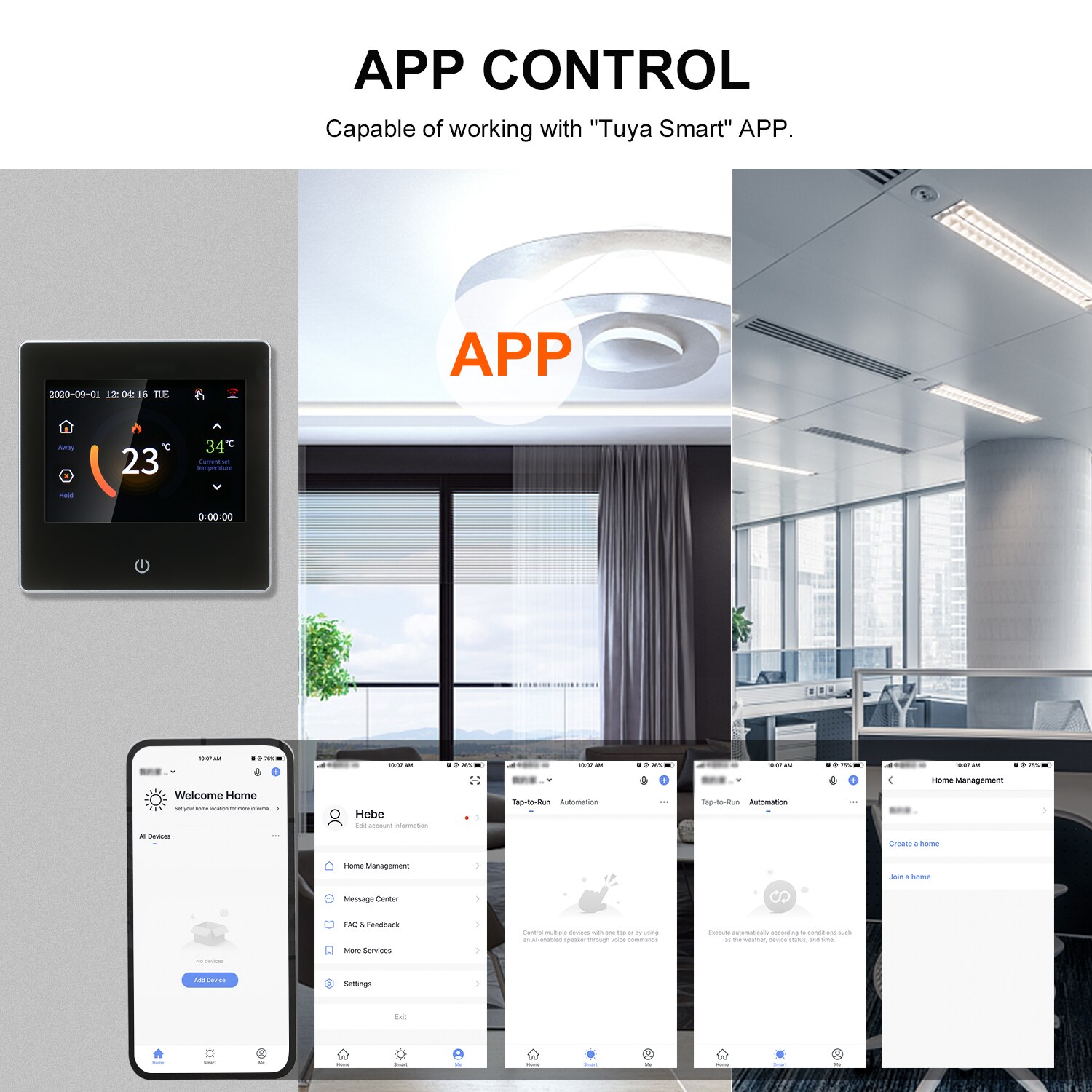 Smart Thermostat LCD Touch-screen Programmable Thermostat with WIFI Electric Heating 16A Digital Temperature Controller