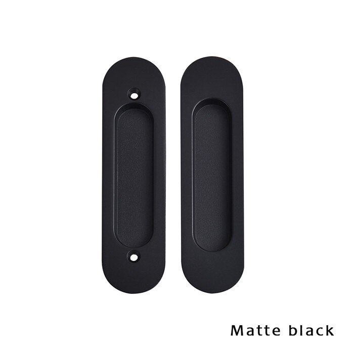 Sliding door embedded handle zinc alloy bronze recessed handle a pair hidden handle: C-Matte black