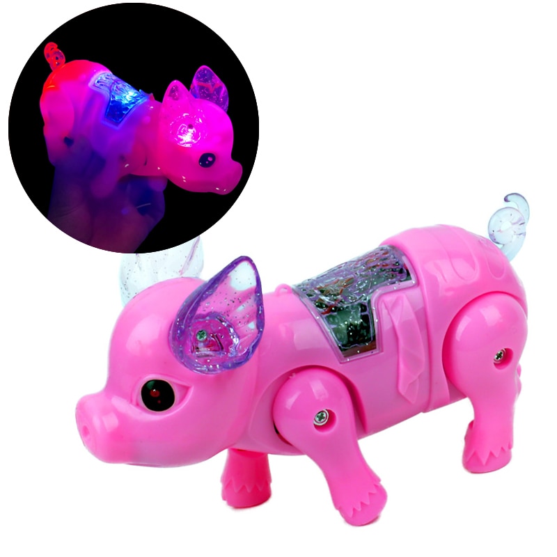 Cute Electric Music Walking Pig Toys LED Light Glow Electronic Pets Lantern Toy Children Kids Baby Girl Boy Educational Toys