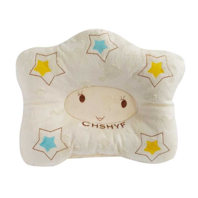 Newborn Shaping Pillow Soft Correct Position Star Pattern Prevent Flat Head Pillows BM88: Yellow