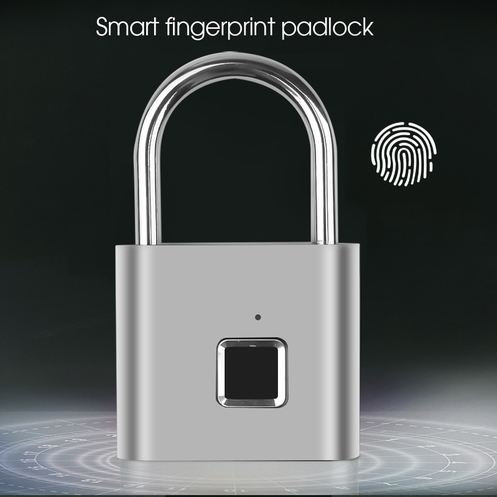 Smart lock nøglefri fingeraftrykslås  ip65 vandtæt cerradura inteligente tyverisikring hængelås dør bagage sag lås