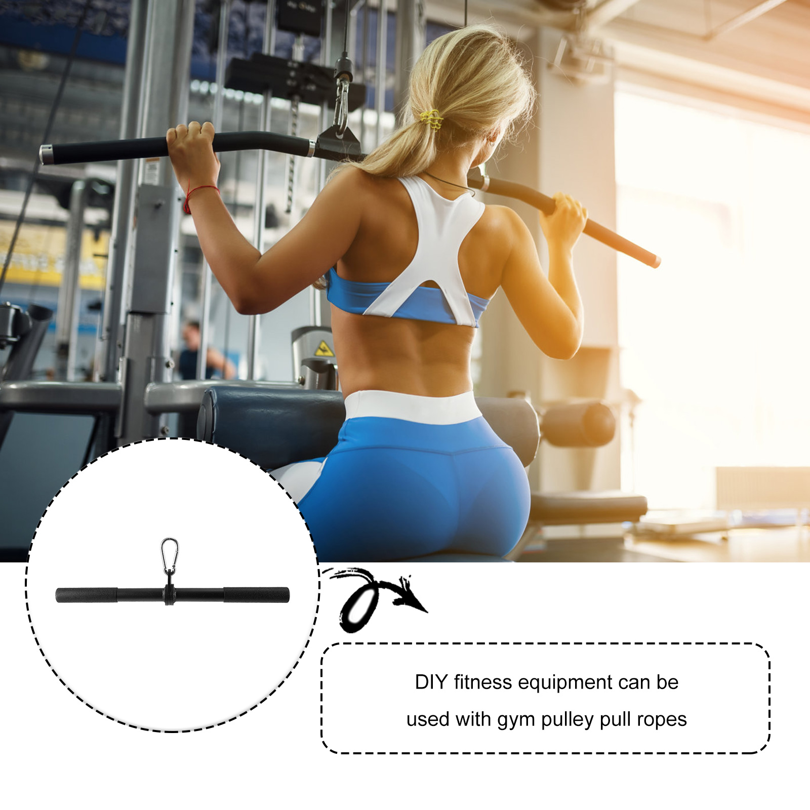 1Pc Back Training Bar Body Spier Trainer Pull-Down Handvat Roeien Staaf