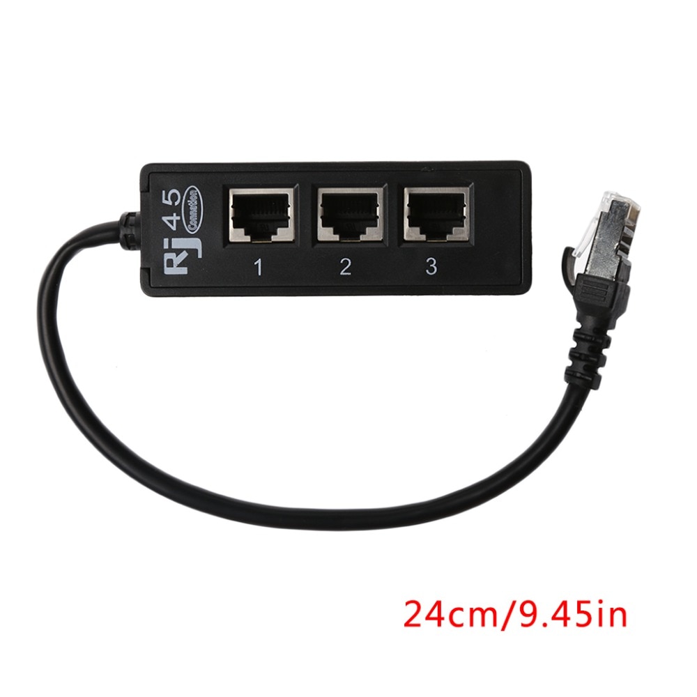 1PCS LAN Ethernet Network RJ45 Connector Splitter Adapter Cable for Networking Extension 1 Male to 3 Female/1 Female to Female