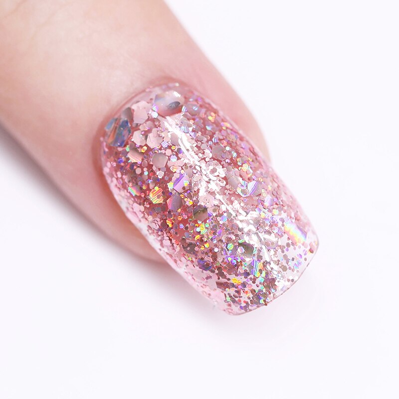 Nee jolie 12 färger nagellack roséguld glitter paljetter gradient serie shimmer flake för nail art diy 3.5ml