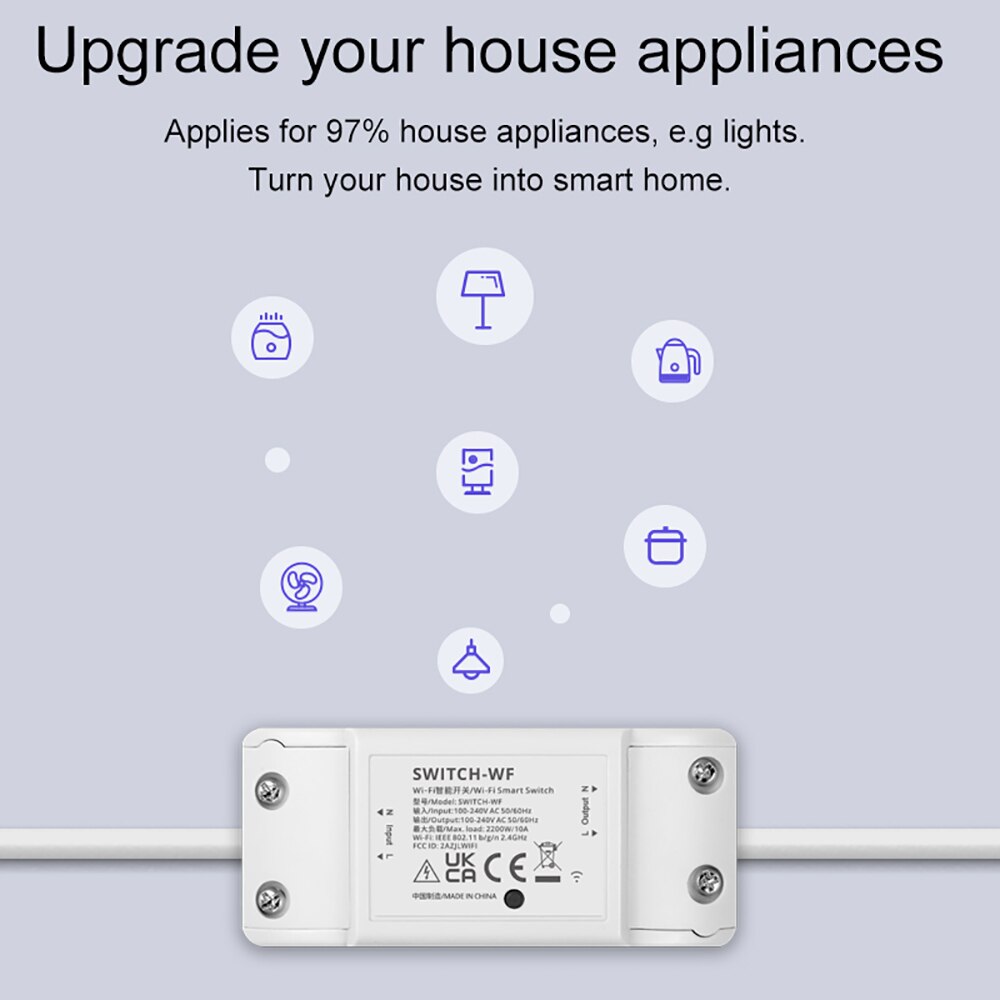 Woolley wifi älykäs valokytkin moduuli katkaisin ajastin älykäs tee-se-itse-kytkin 10a langaton kaukosäädin toimii alexa google home
