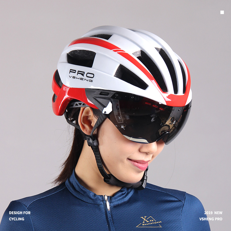 Bicycle Helmet Unisex Eyepiece Insect-proof Net Integrated Helmet Road Mountain Bike Helmet Safety Hat Cycling Helmet