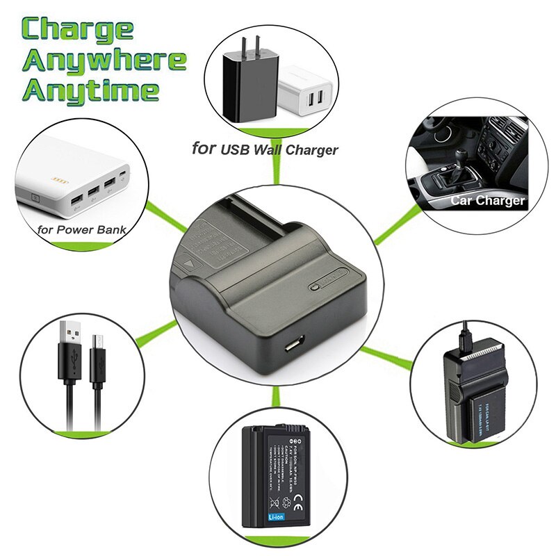 LANFULANG NP-FH50 NP FH50 Series USB Camera Battery Charger for Sony DCR-DVD109 DCR-DVD110 DCR-DVD115 HDR-UX9 HDR-UX10 HDR-UX19