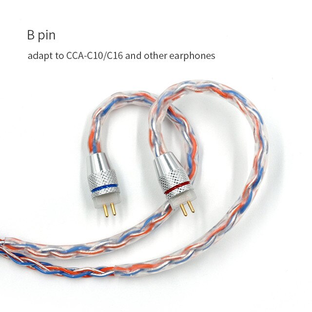 CCA cable woven silver plated upgrade cable 8-core cubic headphone cable for CCA C12 C16 C10 CA4 A10 C04 V80 AS10 ZSX ZS10 PRO: B PIN