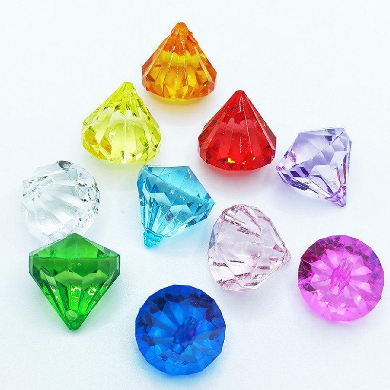 Transparante kleur acryl plastic crystal kinderen jongens en meisjes imitatie diamond speelgoed 10 stks