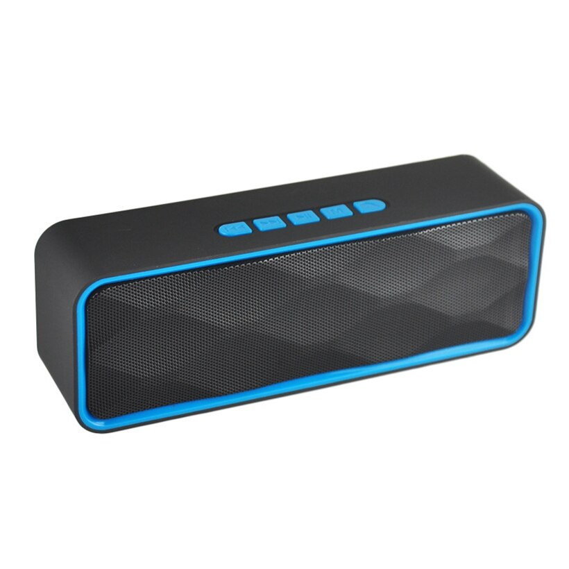Haut-parleur Bluetooth de table Portable ABS HiFi stéréo boîte de son basse haut-parleur mains libres appel USB haut-parleurs de basse soutien TF USB: Blue
